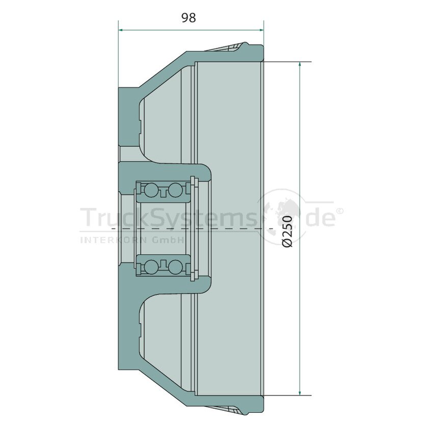 KNOTT Bremsnabe komplett 250 x 40 112 x 5  - 25655C02