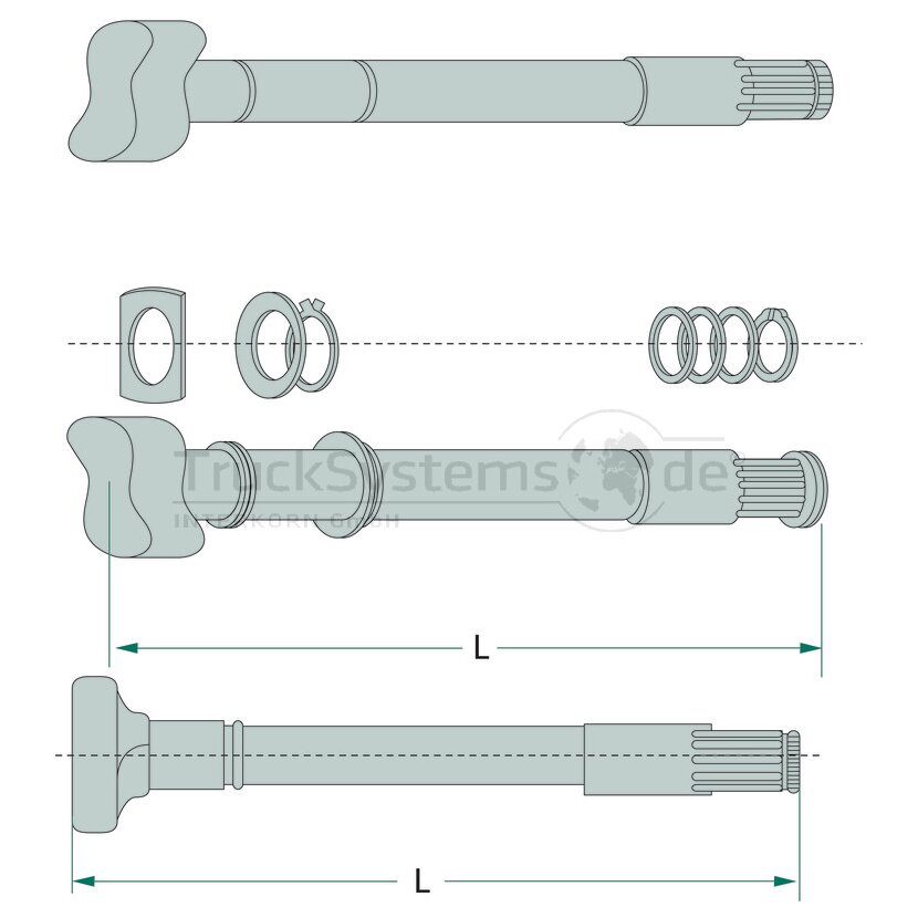 Bremswelle 45 7/38 x 719  - 066.196-00A - 4047755689650 - 06619600A