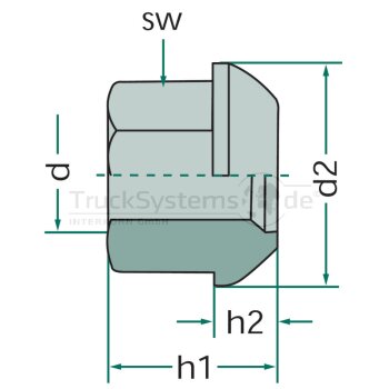 Kugelbundmutter M22x1 5  - 03791 - 4027816037910