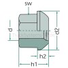Kugelbundmutter M22x1 5  - 03791 - 4027816037910