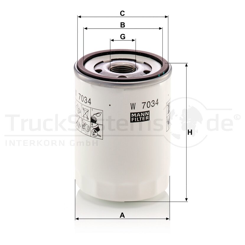 MANN-FILTER Ölfilter W 7034 - W7034 für 2007 929