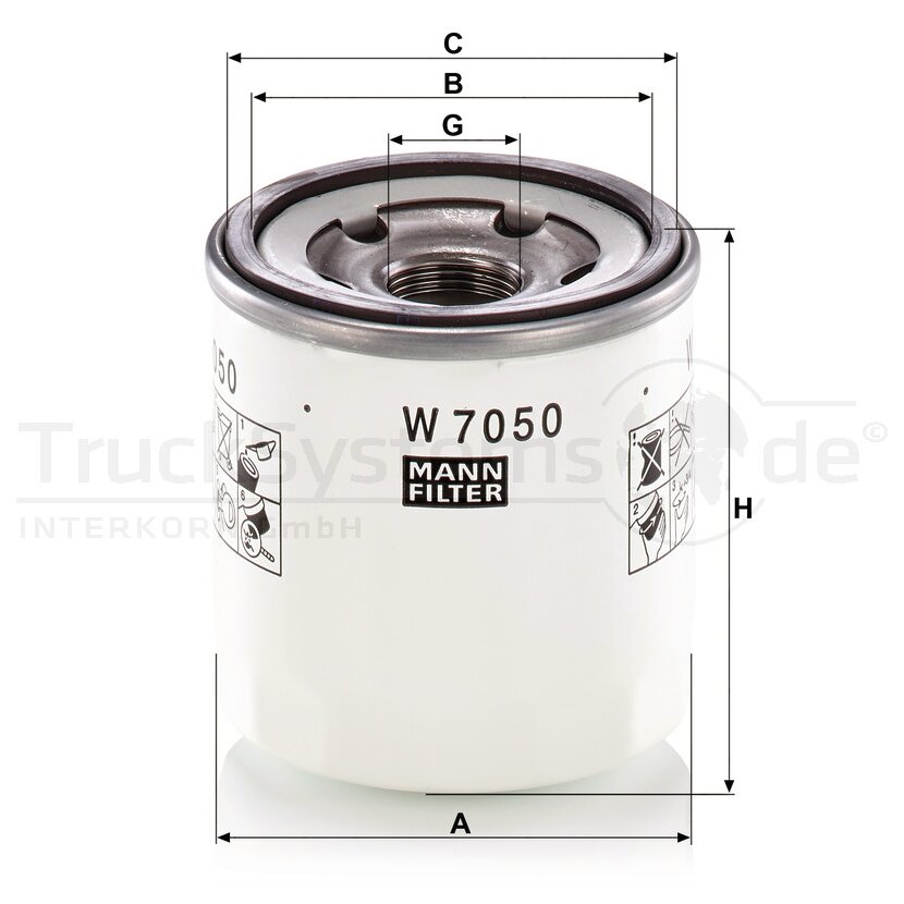 MANN-FILTER Ölfilter W 7050 - W7050 für 9808867880