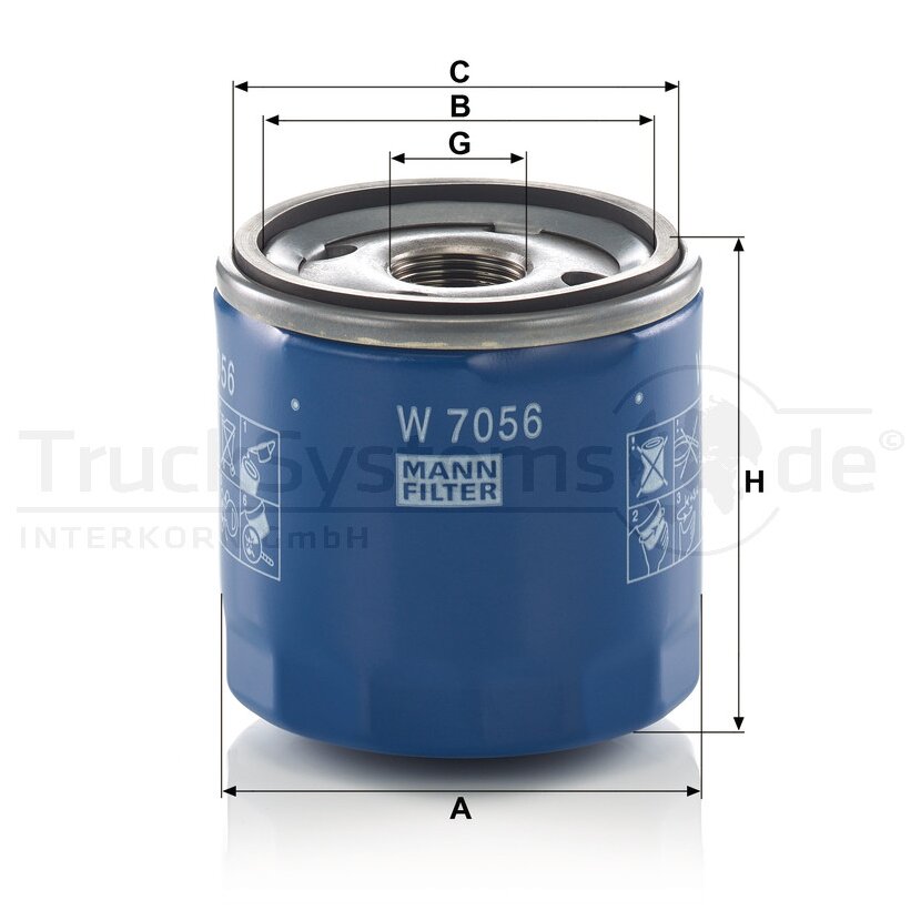 MANN-FILTER Ölfilter W 7056 - W7056 für 12640445