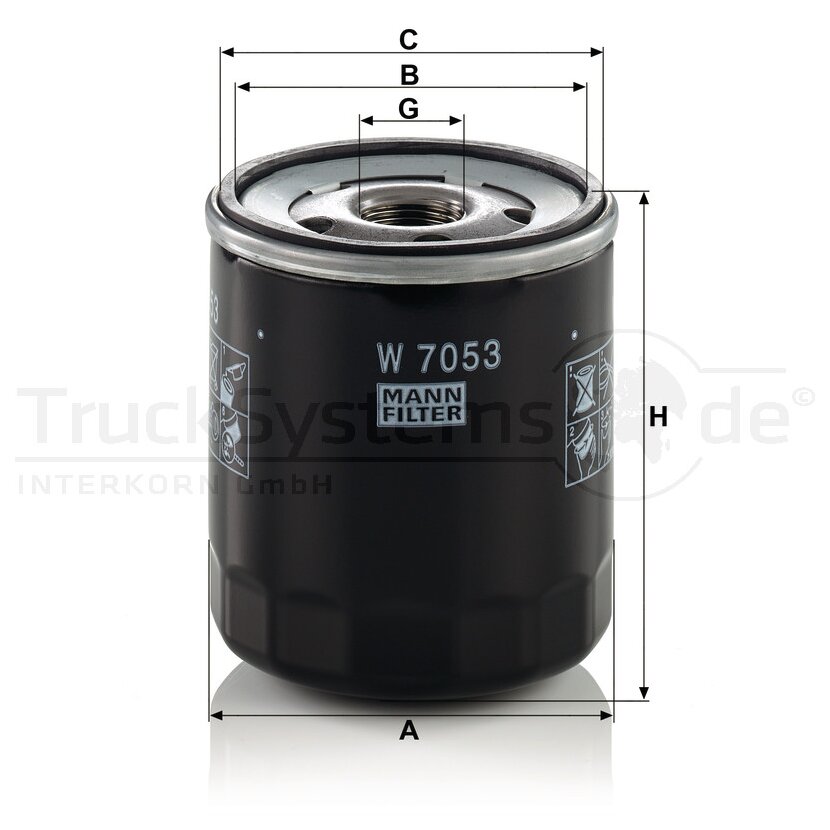 MANN-FILTER Ölfilter W 7053 - W7053 für 1109 39