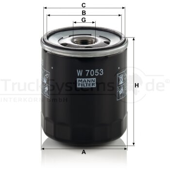 MANN-FILTER Ölfilter W 7053 - W7053 für 1109 39