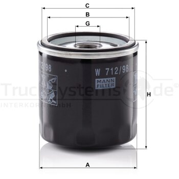 MANN-FILTER Ölfilter W 712/98 - W712/98 für...