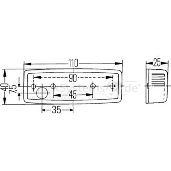 HELLA Seitenmarkierungsleuchte Links/Rechts 12Volt - 2PS...