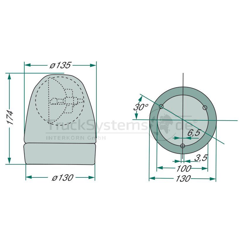 HELLA Rundumkennleuchte H: 174mm Durchmesser130mm 12V - 2RL 007 337-001 - 2RL007337001