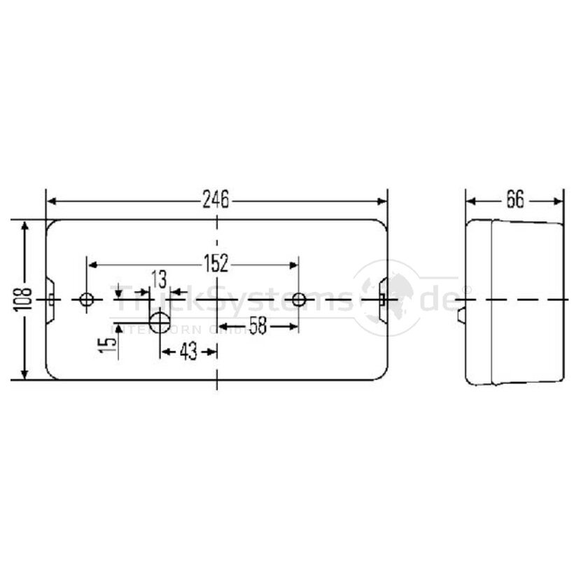 HELLA Heckleuchte links B: 246mm H: 108mm - 2VB 007 547-171 - 2VB007547171