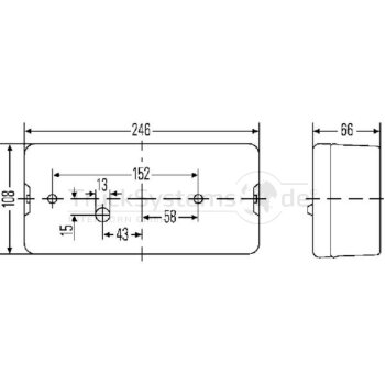 HELLA Heckleuchte links B: 246mm H: 108mm - 2VB 007...