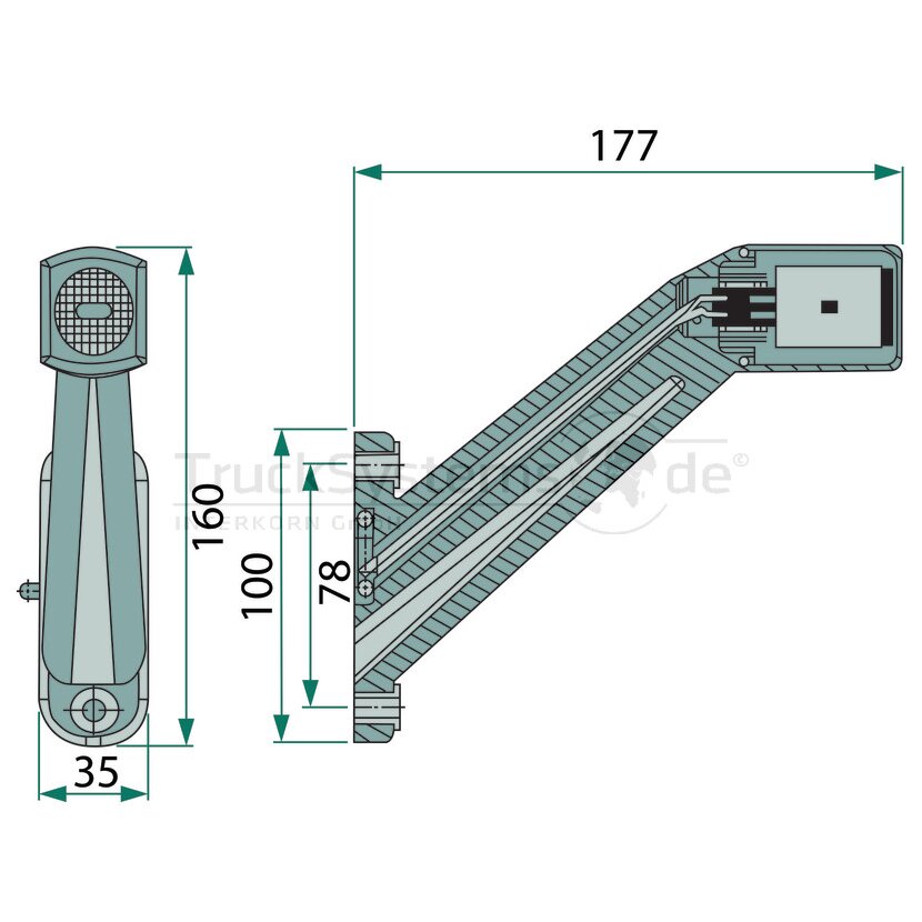 HELLA Umrissleuche LED 24V Re KabelL: 150mm - 2XS 011 744-161 - 2XS011744161