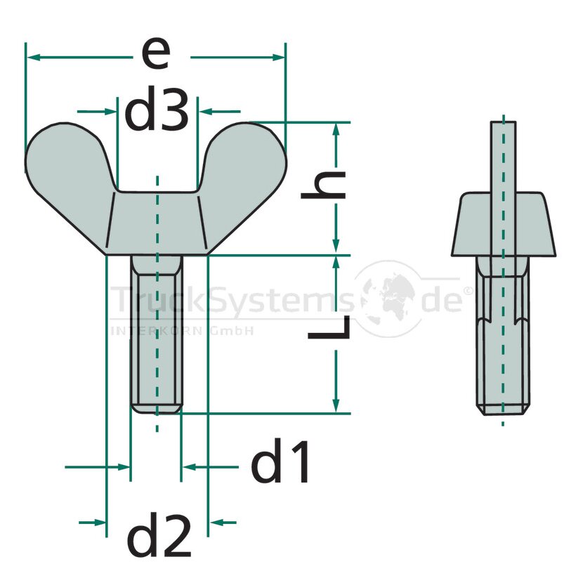 Flügelschraube DIN316 verzinkt M08x040 VE1 - 485316004