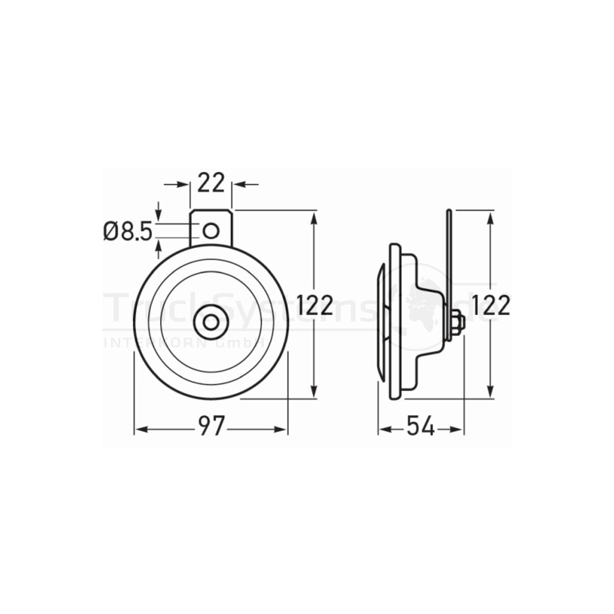 HELLA Signalhorn 24V H: 129mm Durchmesser112mm 24V - 3BA 002 768-382 - 3BA002768382