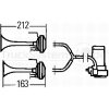 HELLA Fanfaren-Set 12V 840/795 Hz 118 dB(A) - 3PB 003 001-651 - 3PB003001651