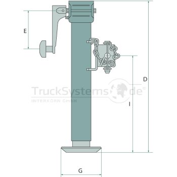 SIMOL Stützfuß klappb. Hub 250mm Rohr...