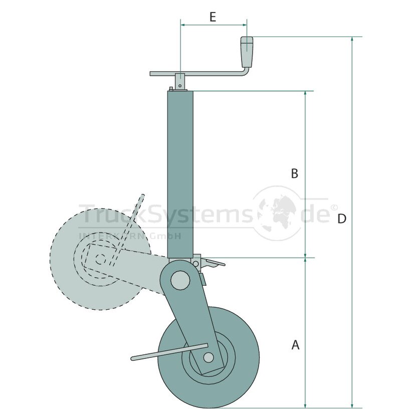 SIMOL Stützrad halbautomatisch klappbar  - M310 - 4250808763669