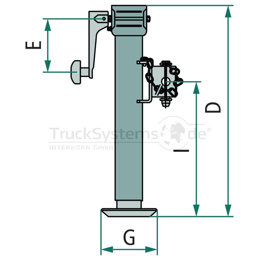 SIMOL Stützfuß Hub 365mm Rohr Durchmesser 57mm  - LR3152 - 4250808763935