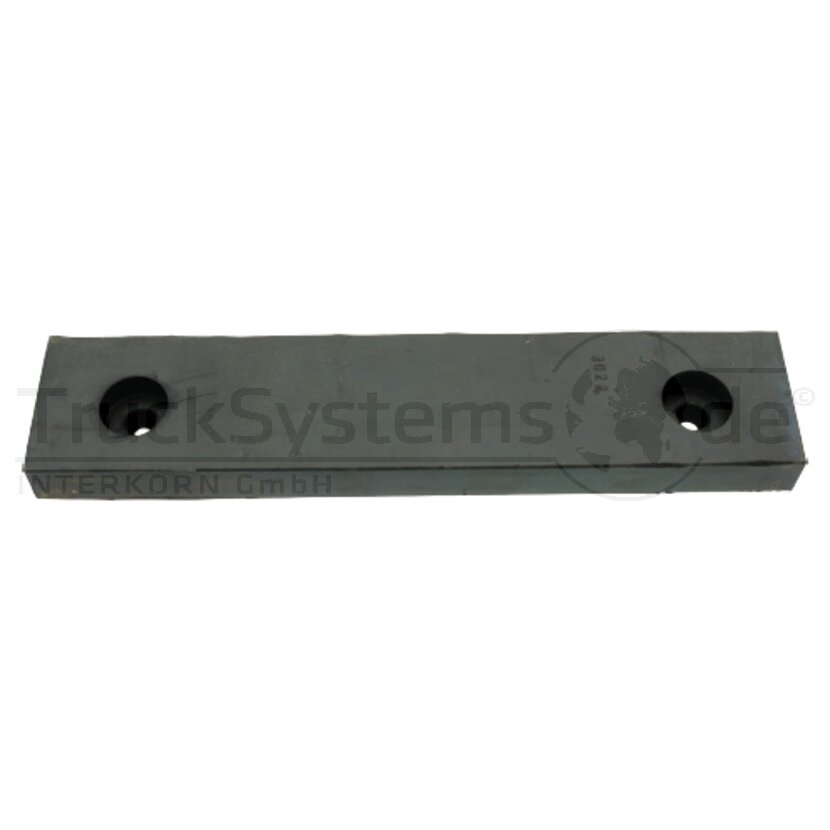 Gummiplatte 250 x 50mm 2 Loch 10mm Durchmesser - 3022