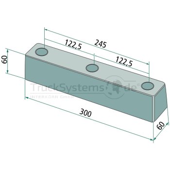 Rammpuffer 300X60X55mm Lochabstand 123mm  - KPC 5175 -  -...