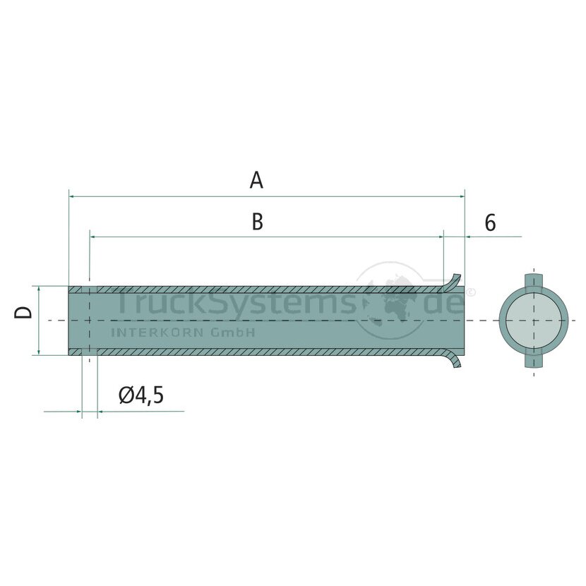 AL-KO Achsrohr mit Splint, passend für Stützräder mit Durchmesser 20 mm - 1861632