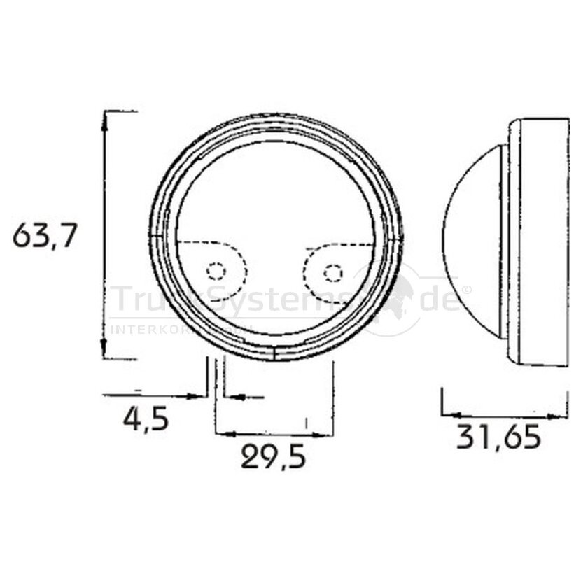 PROPLAST LED-Positionsleuchte weiß Rund 9-36V  - 40020003
