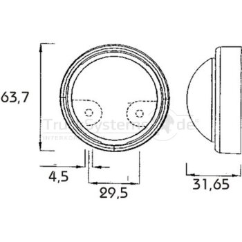PROPLAST LED-Positionsleuchte weiß Rund 9-36V  -...