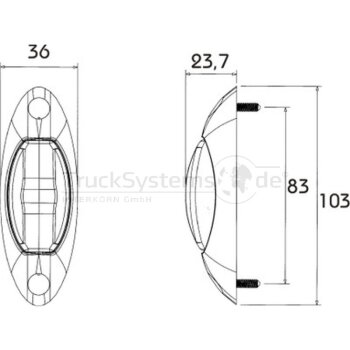 PROPLAST LED Umrissleuchte PRO-STAR 12/24V  - 40100004