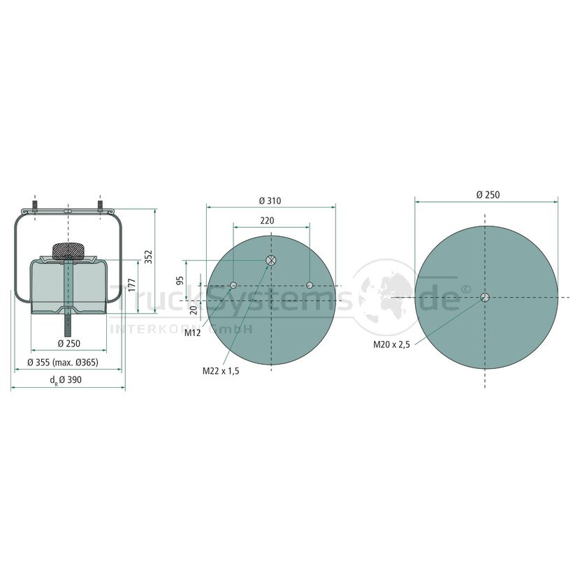 Luftfederbalg passend für Co 4028NP02  - A1.04028.MP02 - W01 M58 8106 - A104028MP02
