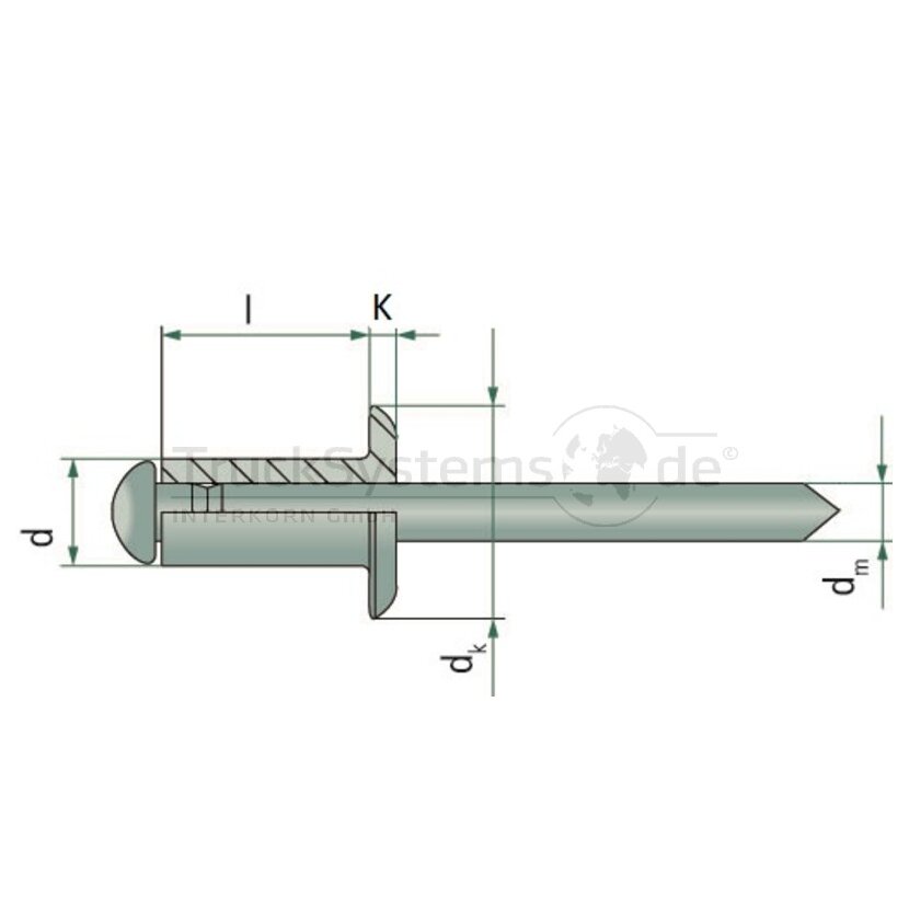 Blindniet Alu/ Stahl F 4 8 x 18 VPE250  - 4010002334 - 4251116612212