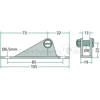 Halter für Gasfedern verzinkt   - 577670/ 105 mm -...