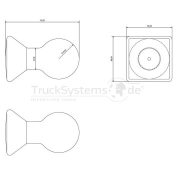 LEISINGER Kugel Durchmesser100mm mit Vierkant- Zapfen  -...