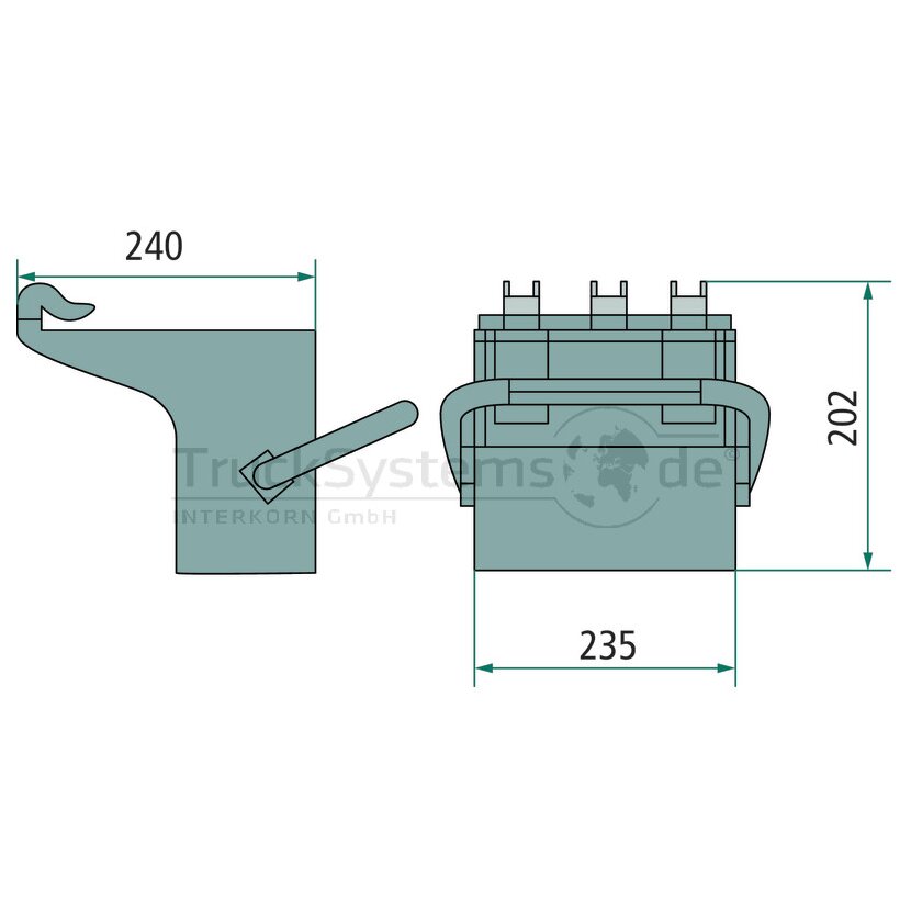 KU Halter für Hemmschuh Chassisbef 90 Grad - 600190100