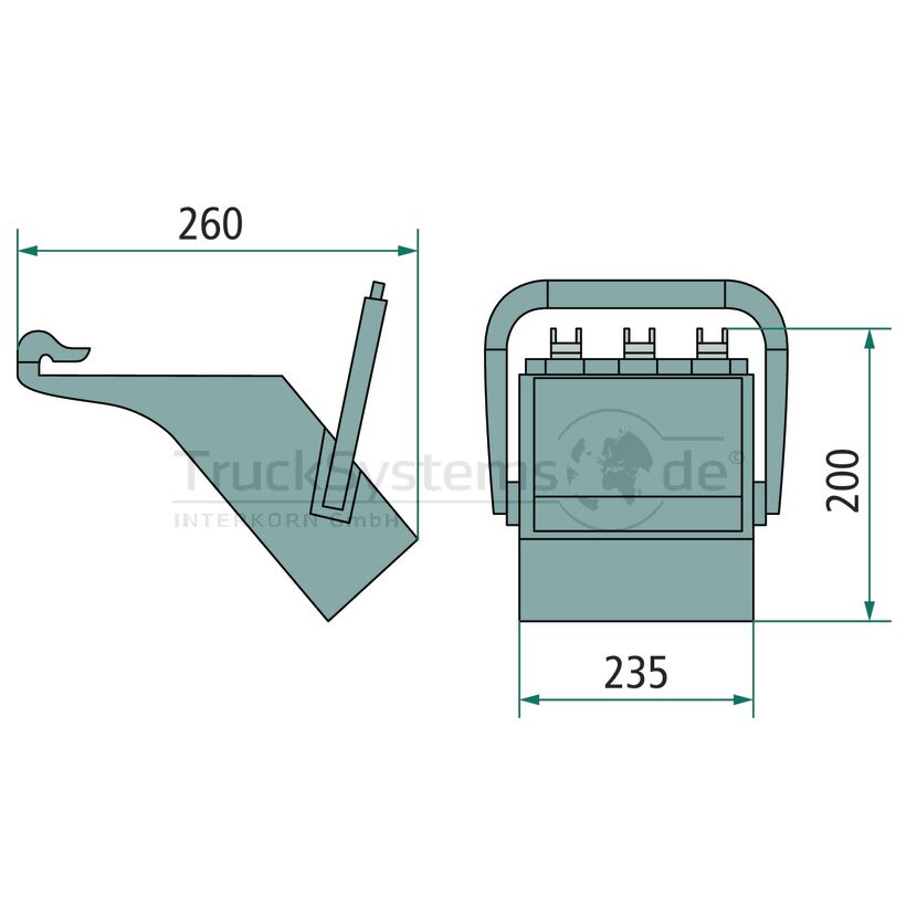 KU Halter für Hemmschuh Chassisbef 130Grad - 600190200