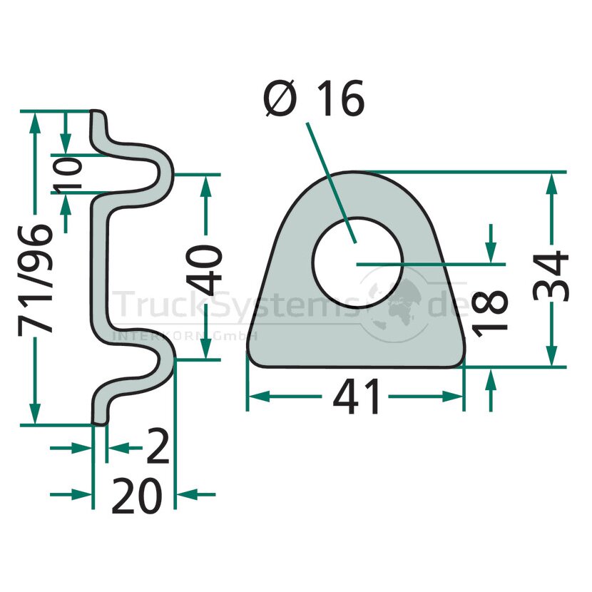 Scharnier komplett verzinkt 430mm  - 170 VERZ. -  - 170VERZ