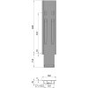 KINNEGRIP K20 Mittelrunge, Stahl, schwarz KTL, 600 mm, ohne Aufnahme - 206201