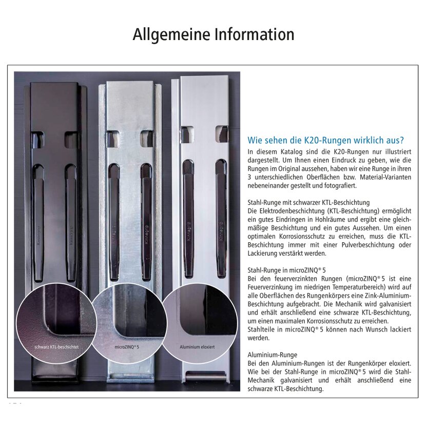 KINNEGRIP K20 Mittelrunge, Stahl, schwarz KTL, 800 mm, TIR, ohne Aufnahme - 208241