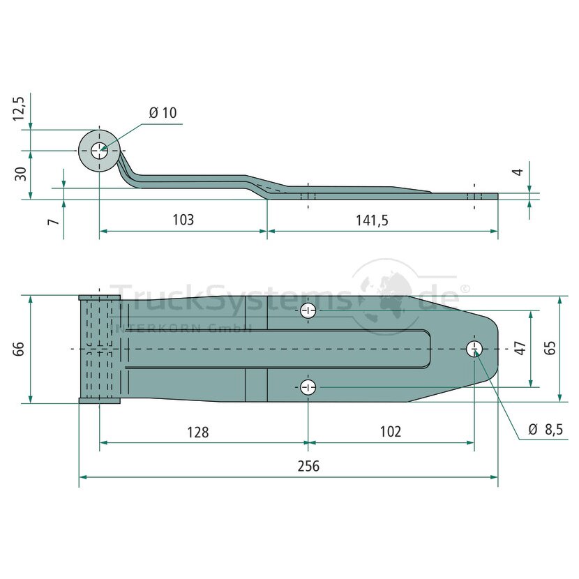 PASTORE & LOMBARDI Scharnierblatt,rostfrei,Länge 256 mm,Breite 66/65 mm,Höhe 30 mm - 070115766