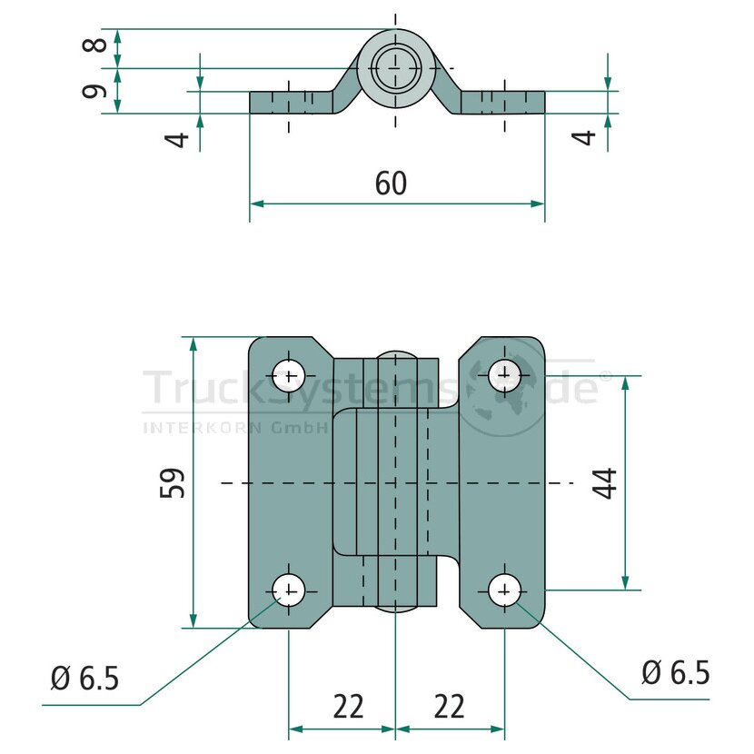 PASTORE & LOMBARDI Scharnier Niro für Seitentür 4mm 60/59mm  - 070820809