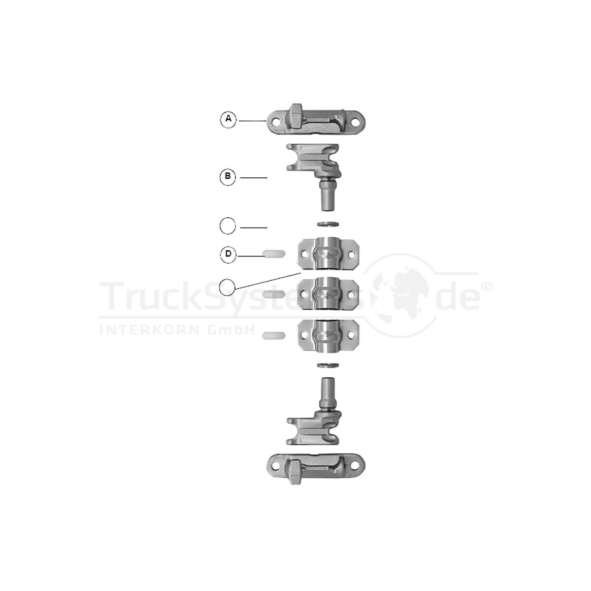 PASTORE & LOMBARDI Außenverschluss-Set Durchmesser 22 mm Drehstangenverschl., BIG 6, Nirosta - 071226319