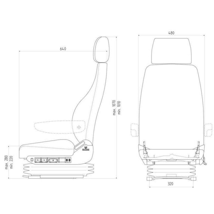 GRAMMER Ducato Fahrer Sitz Chicago - 1040673-F - MSG 90.3 - Schwingsitz