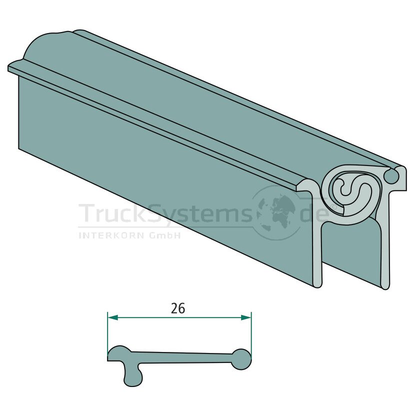 PASTORE & LOMBARDI Stangenscharnier, Alu eloxiert, H 30 mm, L 4000 mm, 2-teilig - 081317202