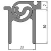 PASTORE & LOMBARDI Stangenscharnier, Alu eloxiert, H 30 mm, L 4000 mm, 2-teilig - 081317202
