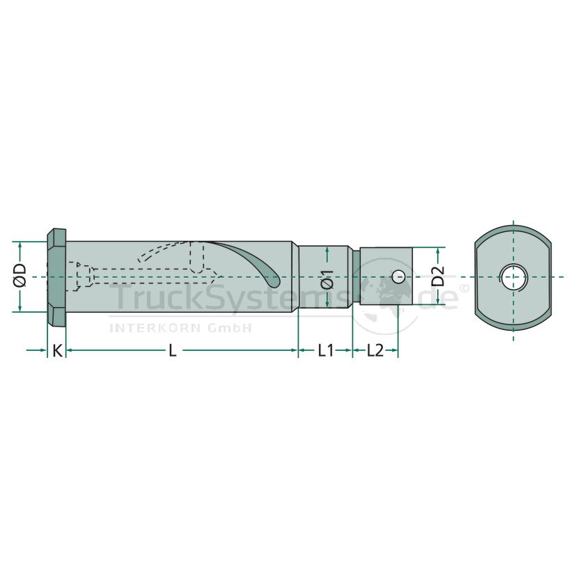 Federbolzen E5 Länge 107 5mm Durchmesser 28 mm  - 44-080-28-24 - 4044407004250 - 440802824