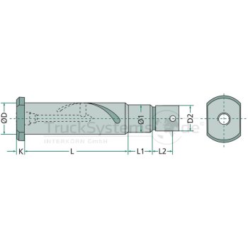 Federbolzen E5 Länge 107 5mm Durchmesser 28 mm  -...