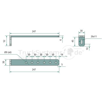 Haltersatz (vertikal) verzinkt  - 88401 -