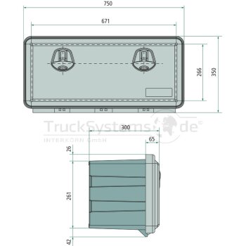 DAKEN Werkzeugkasten KU JUST 750x350x300  - 81105