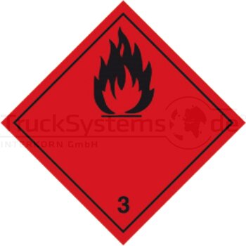 Gefahrzettel Kl. 3 SK- Folie 100x100  - 9000030-3 -  -...