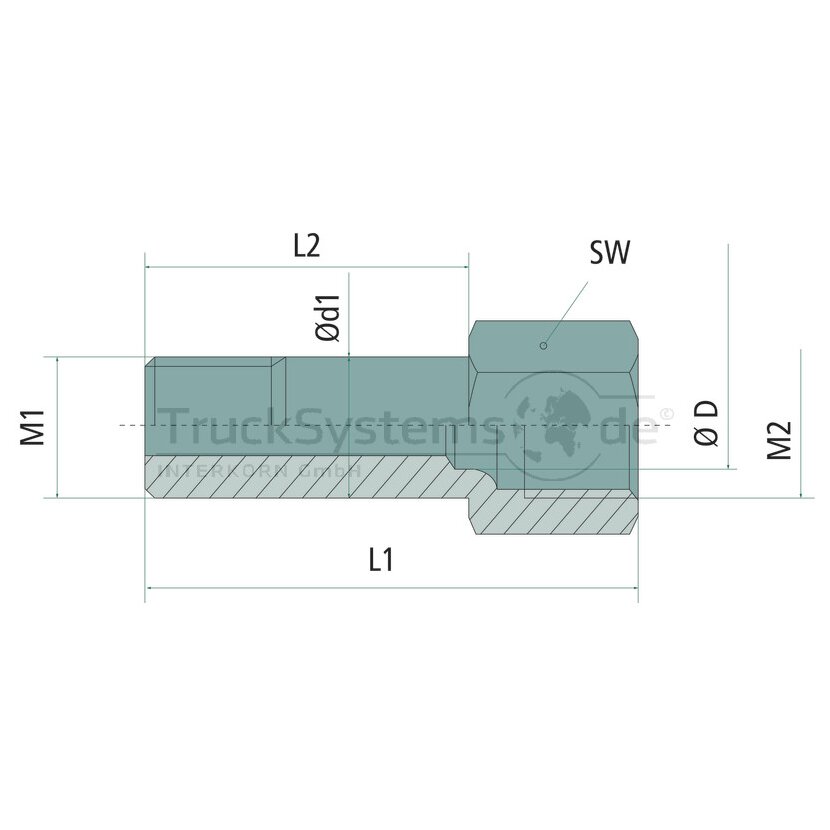 BEKAMAX Gew-verlängerung M10x1k-IG M10x1 17 5 mm  - 4011610306