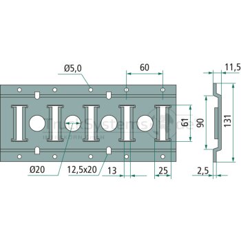 Kombi- Schiene 3000mm  - 213008252012 - 4250224208317