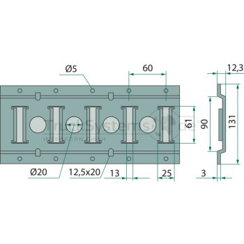 Kombi- Schiene 3000mm Alu 20mm  - 213008302020 -...